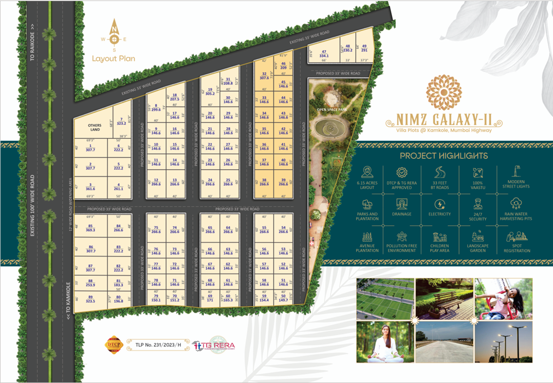 NIMZ Galaxy-2 layout plan — villa plots at Kamkole, Mumbai Highway